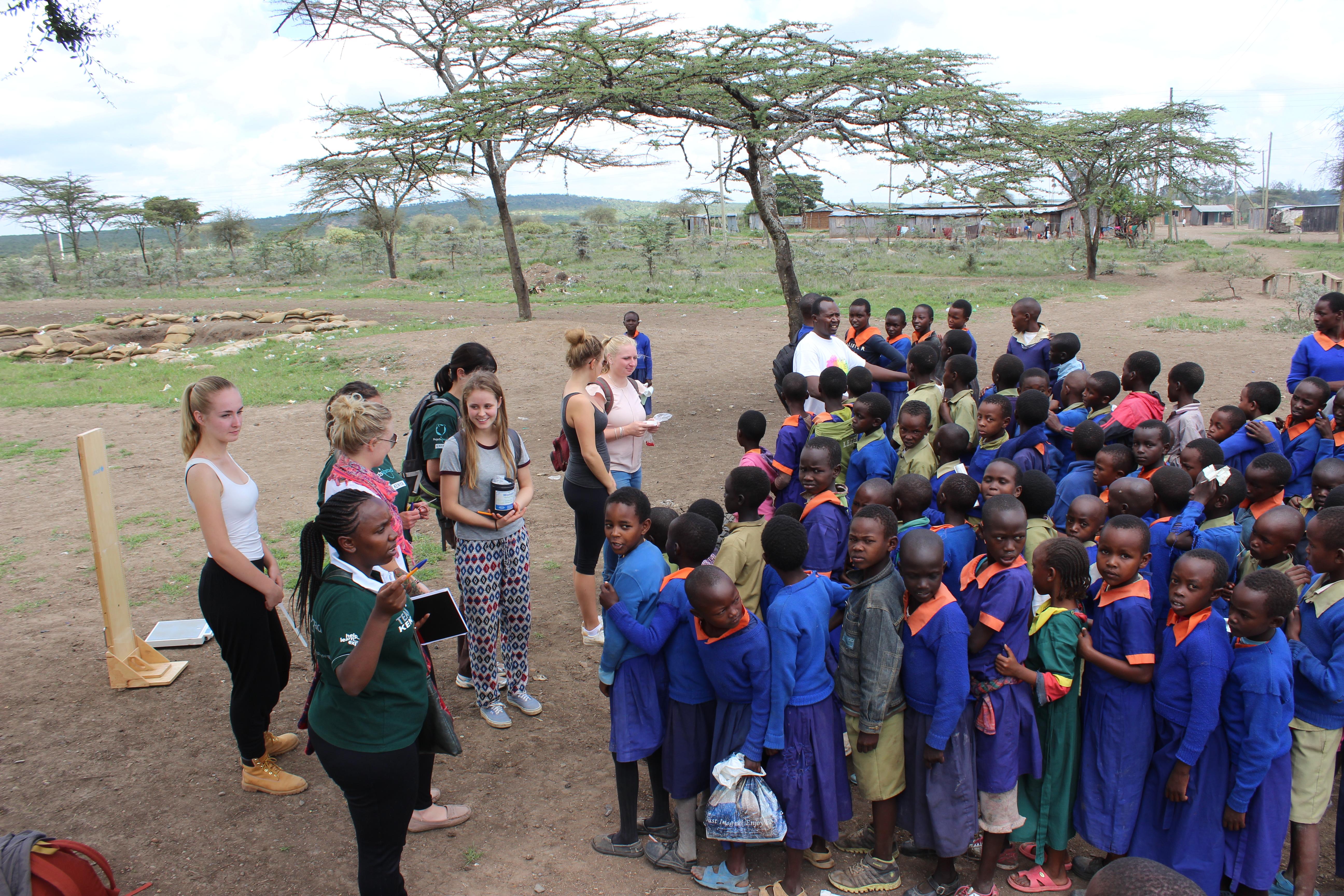 Medical Projects Abroad interns prepare to screen and treat local children on their nursing internship in Kenya. A group of medical Projects Abroad interns preparingto screen and treat local children during their nursing internship in Kenya.